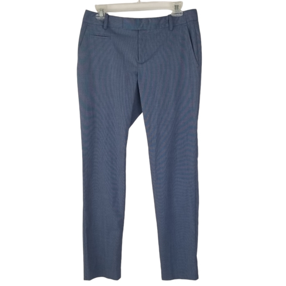 Banana Republic The Martin Fit Heathered Blue Trousers Size 6R Careerwear